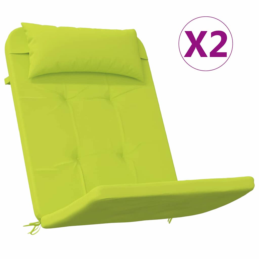 vidaXL Poduszki na krzesła Gładki 2 pcs Jasnozielony 58 x 77 x 4,5 cm