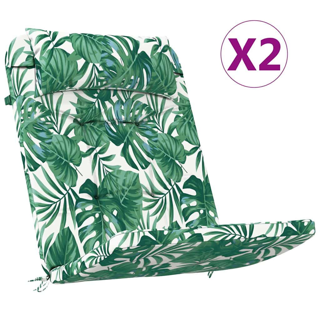 vidaXL Poduszki na krzesła Liść 2 pcs Wzór liścia 58 x 77 x 4,5 cm