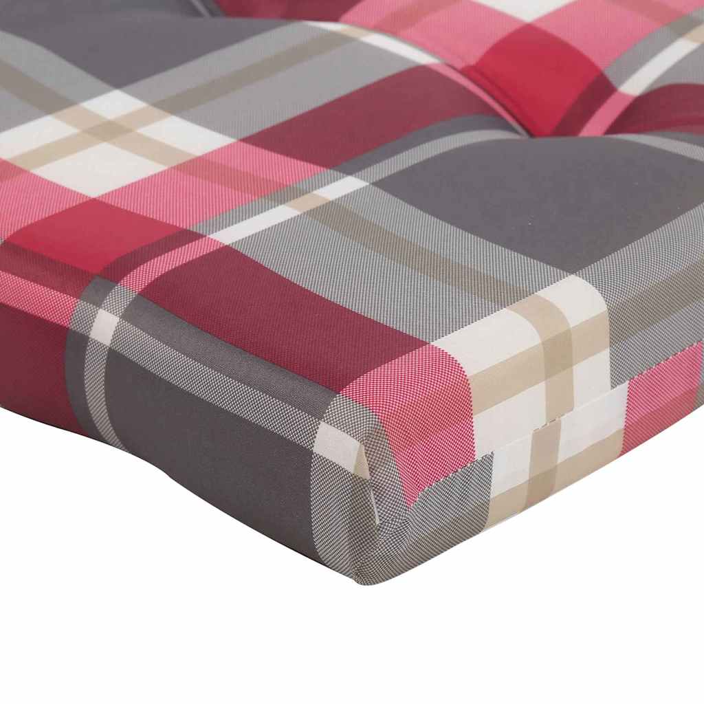 vidaXL Poduszki na krzesła 2 pcs Czerwony w kratkę 58 x 77 x 4,5 cm