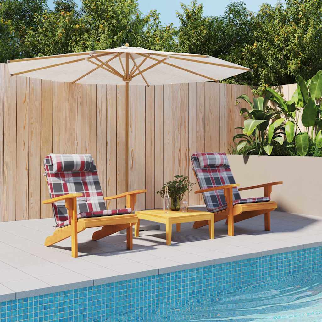 vidaXL Poduszki na krzesła 2 pcs Czerwony w kratkę 58 x 77 x 4,5 cm