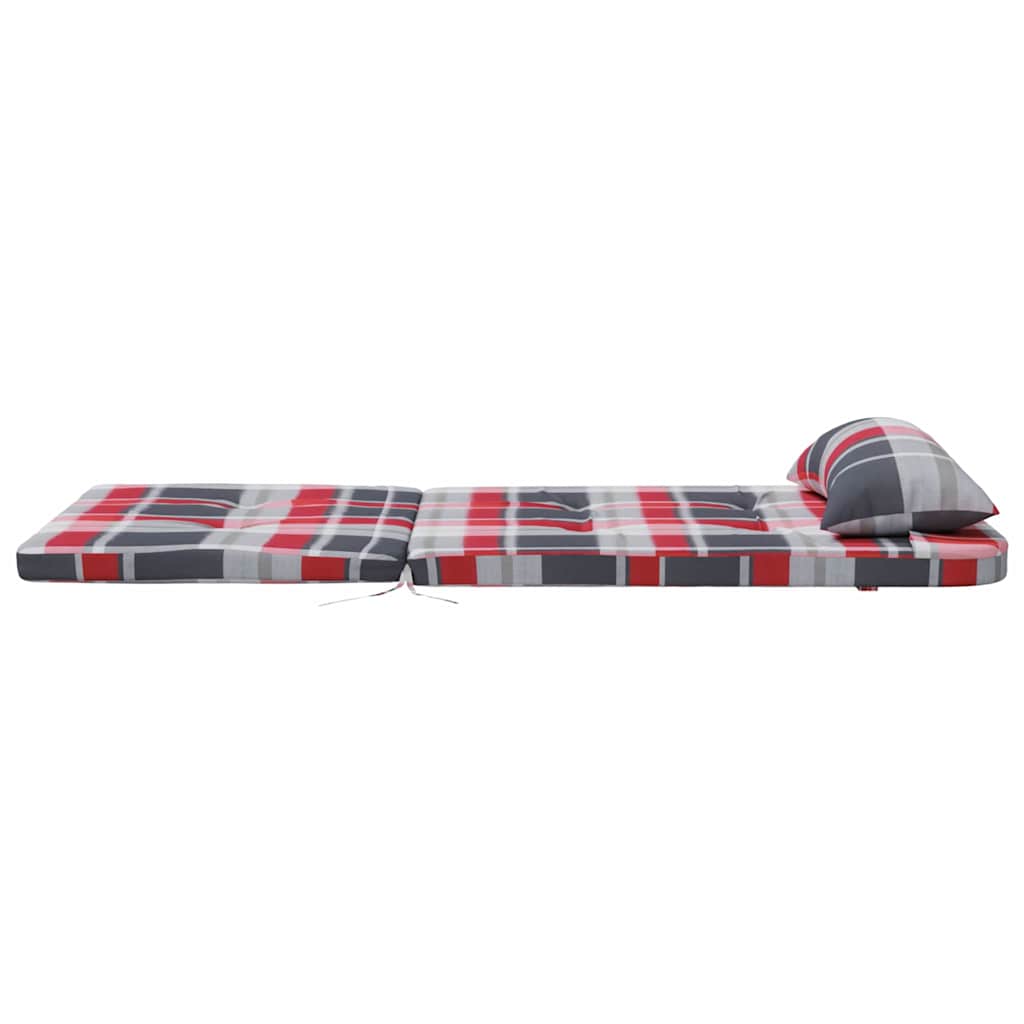 vidaXL Poduszki na krzesła 2 pcs Czerwony w kratkę 58 x 77 x 4,5 cm