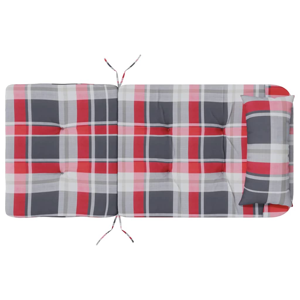vidaXL Poduszki na krzesła 2 pcs Czerwony w kratkę 58 x 77 x 4,5 cm