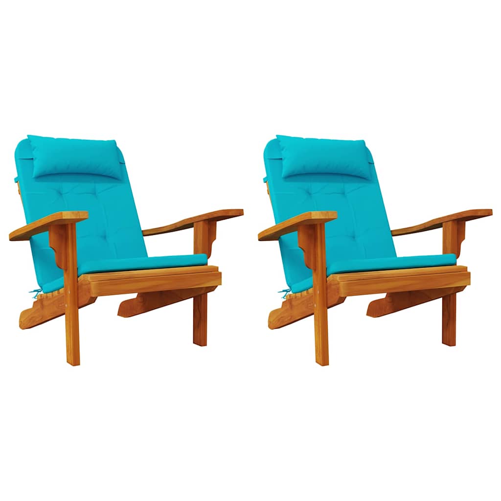 vidaXL Poduszki na krzesła Gładki 2 pcs Turkusowy 58 x 77 x 4,5 cm