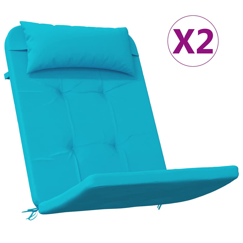 vidaXL Poduszki na krzesła Gładki 2 pcs Turkusowy 58 x 77 x 4,5 cm
