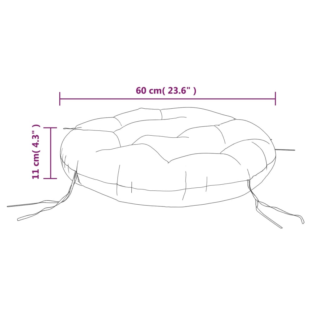 vidaXL Okrągła poduszka, czerwona krata, Ø 60 x 11 cm, tkanina Oxford