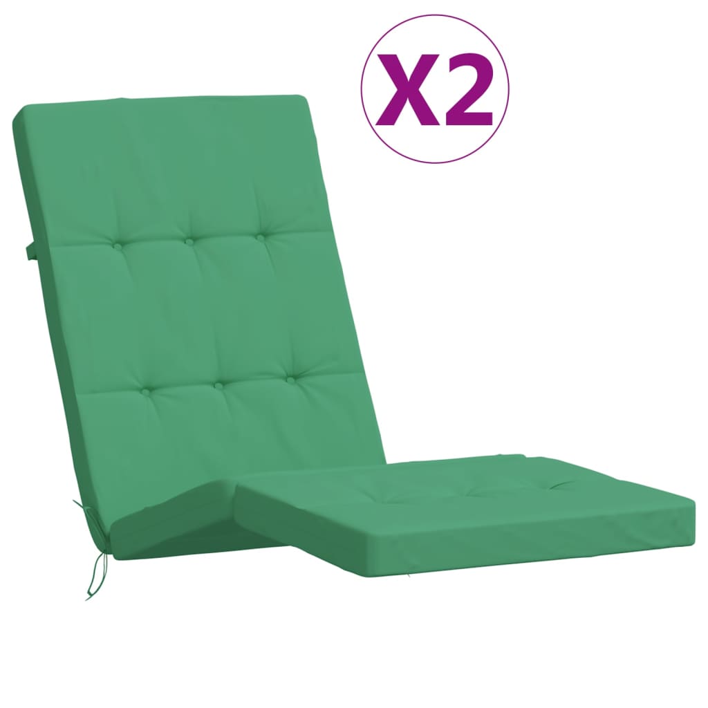 vidaXL Poduszki na leżaki, 2 szt., zielone, tkanina Oxford