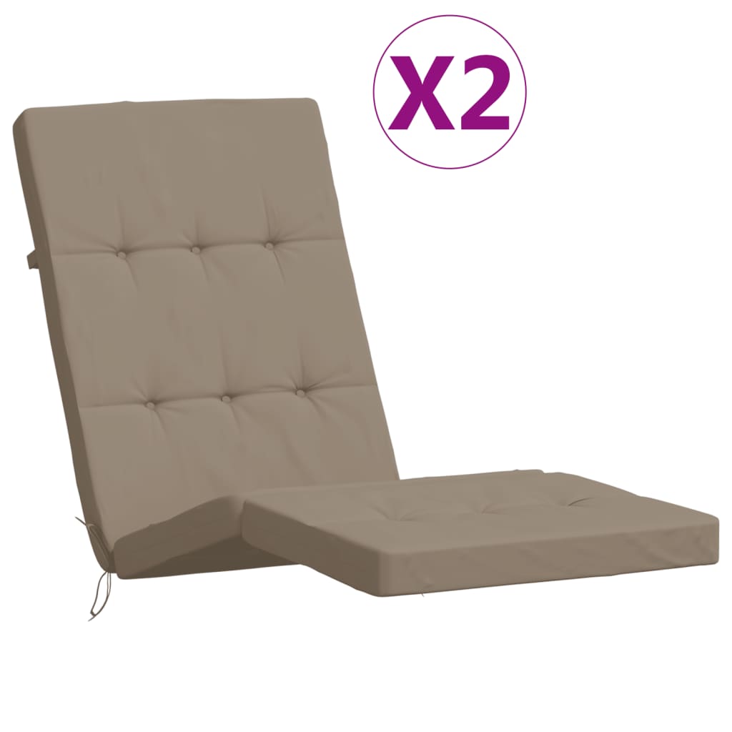 vidaXL Poduszki na leżaki, 2 szt., kolor taupe, tkanina Oxford