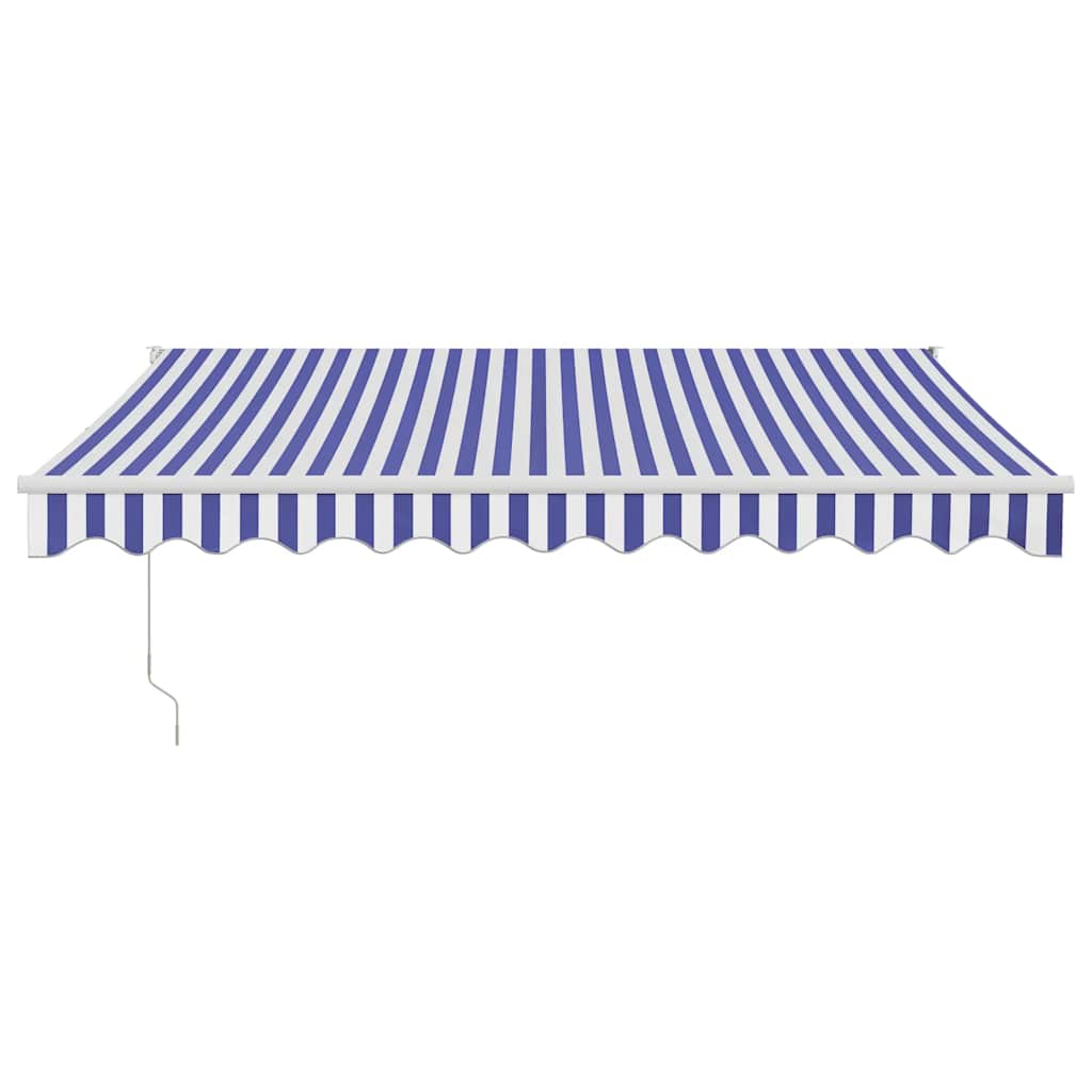 vidaXL Zwijana markiza, niebiesko-biała, 3x2,5 m, tkanina i aluminium