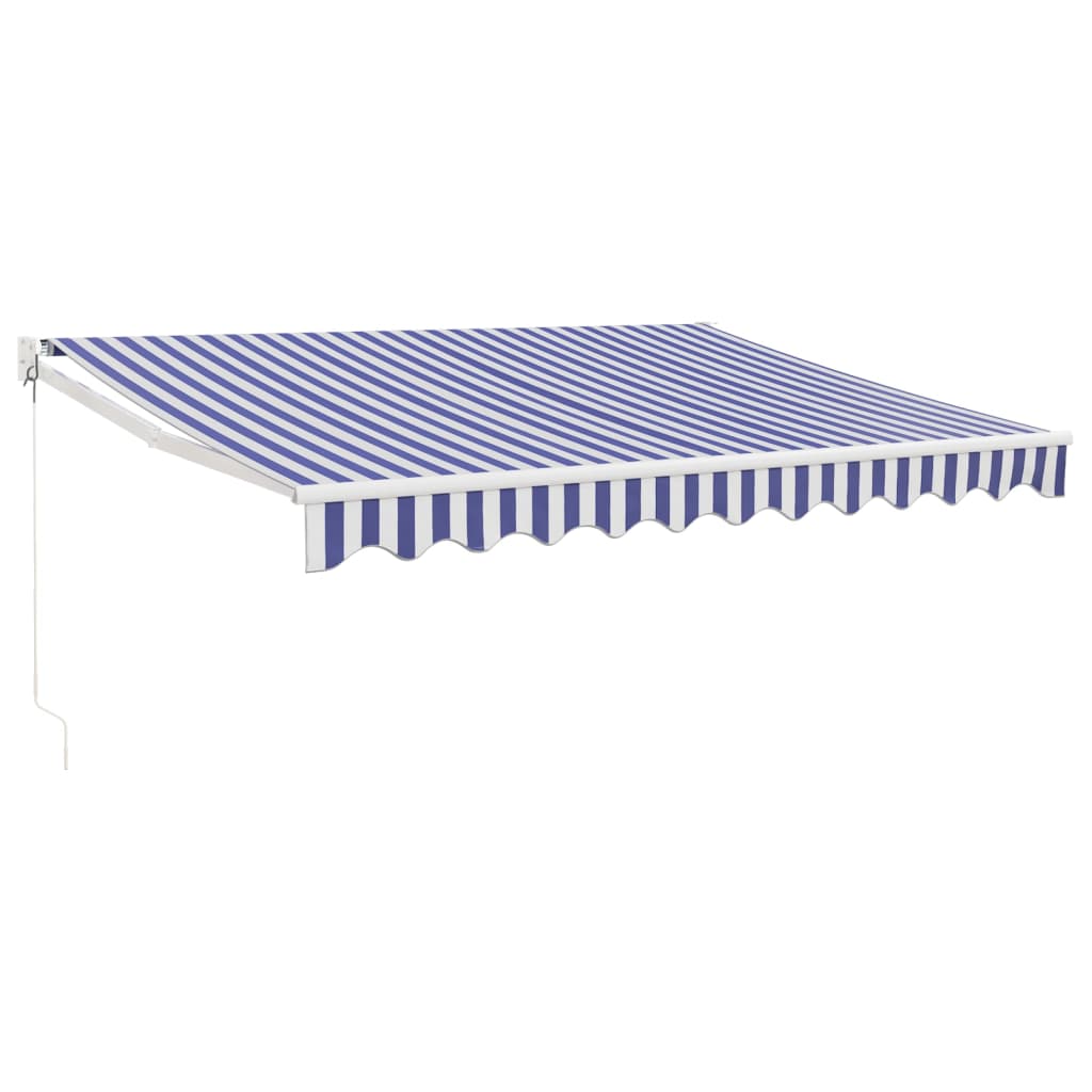 vidaXL Zwijana markiza, niebiesko-biała, 3,5x2,5 m tkanina i aluminium