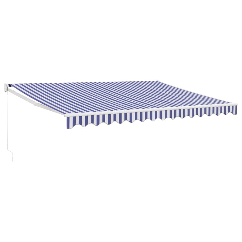 vidaXL Zwijana markiza, niebiesko-biała, 4,5x3 m, tkanina i aluminium