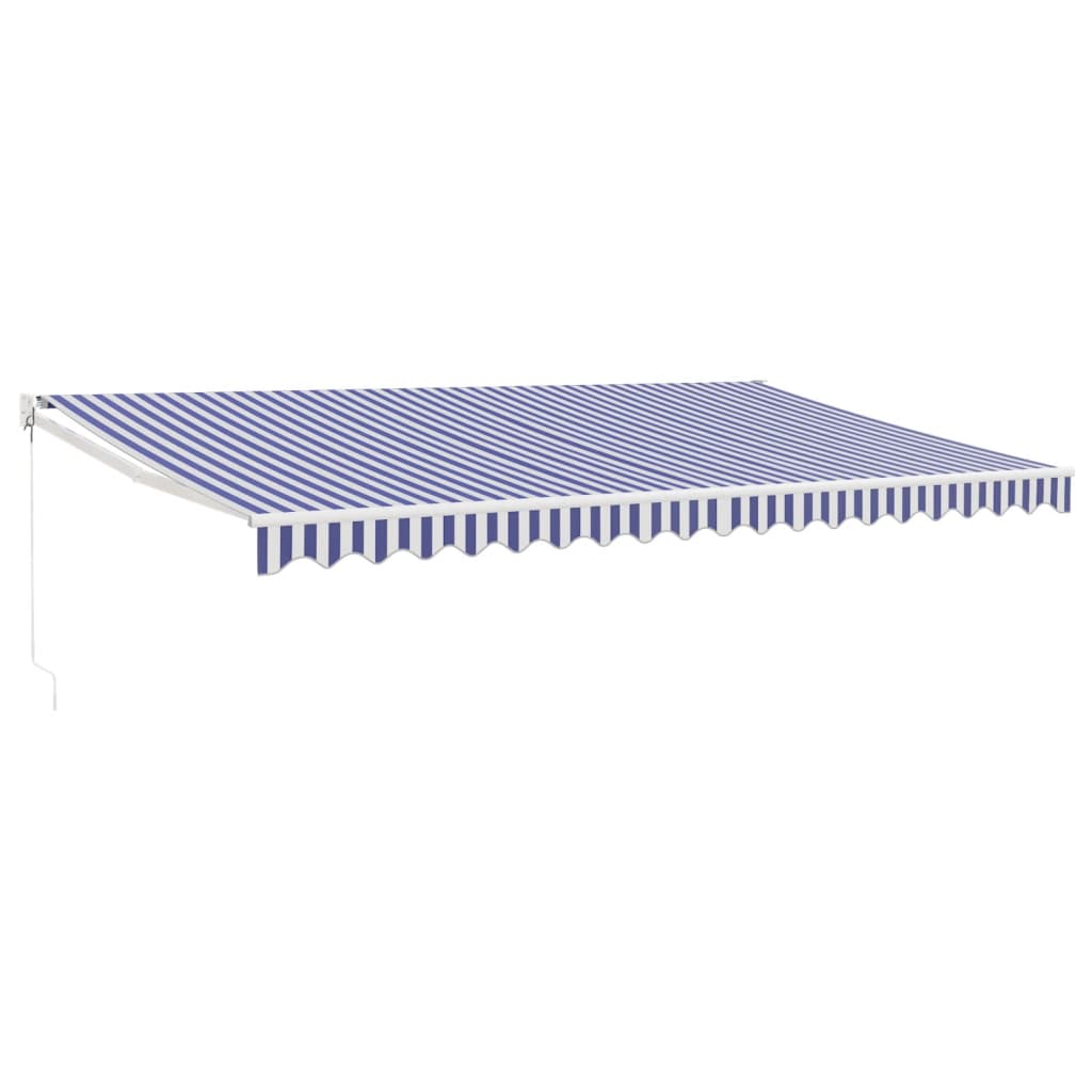 vidaXL Zwijana markiza, niebiesko-biała, 5x3 m, tkanina i aluminium