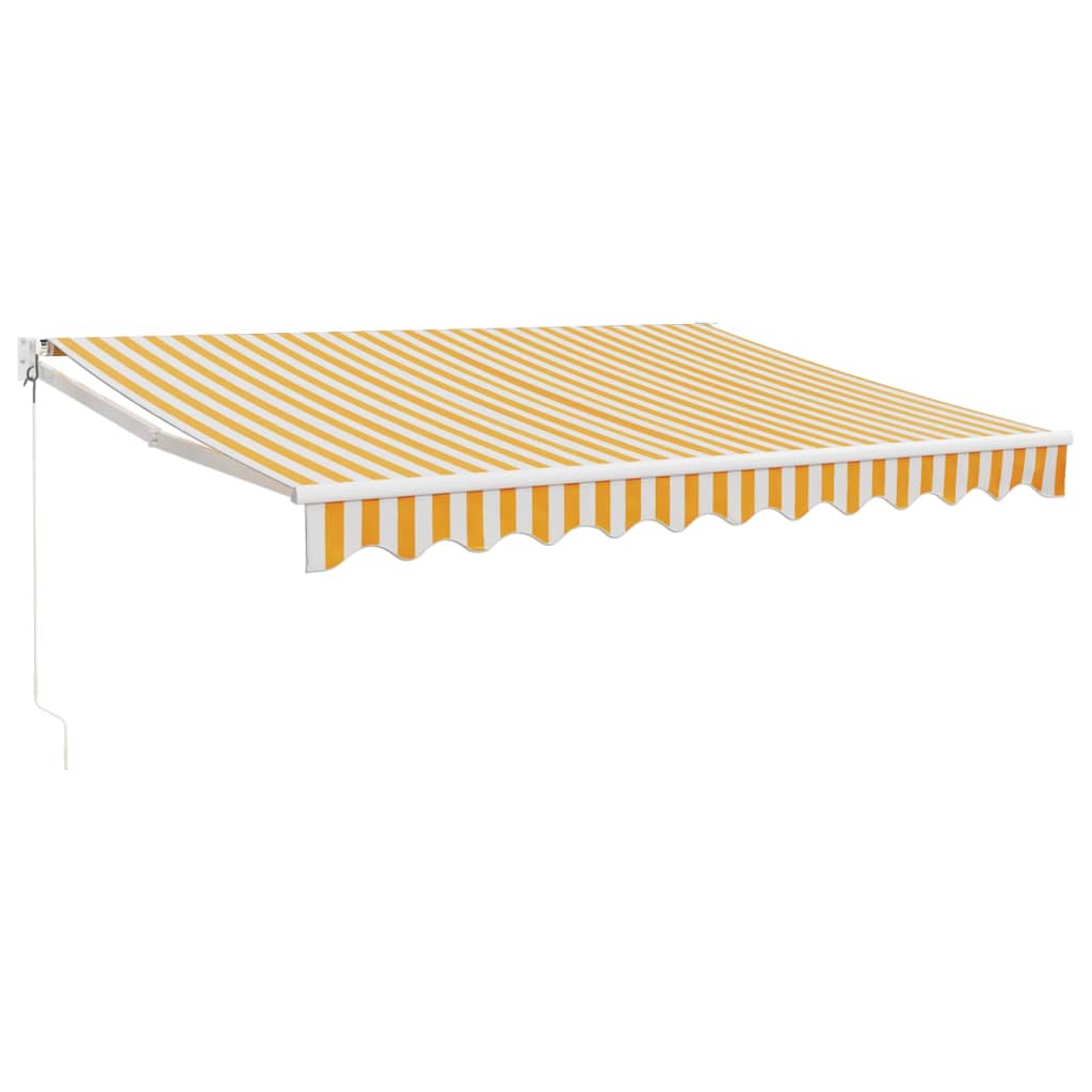 vidaXL Zwijana markiza, żółto-biała, 3x2,5 m, tkanina i aluminium