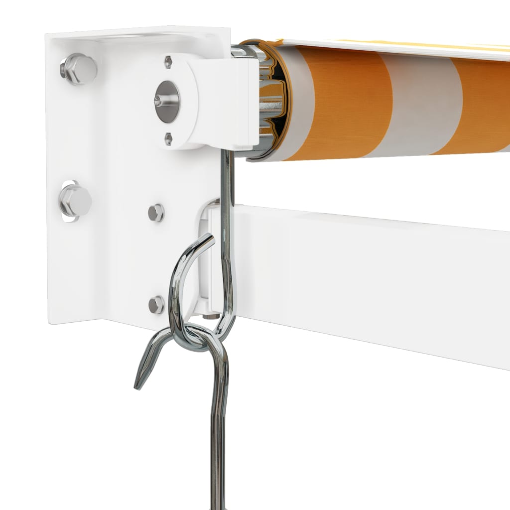 vidaXL Zwijana markiza, żółto-biała, 3x2,5 m, tkanina i aluminium