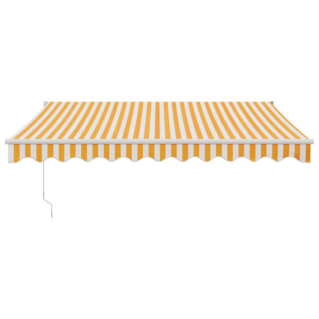 vidaXL Zwijana markiza, żółto-biała, 3,5x2,5 m, tkanina i aluminium