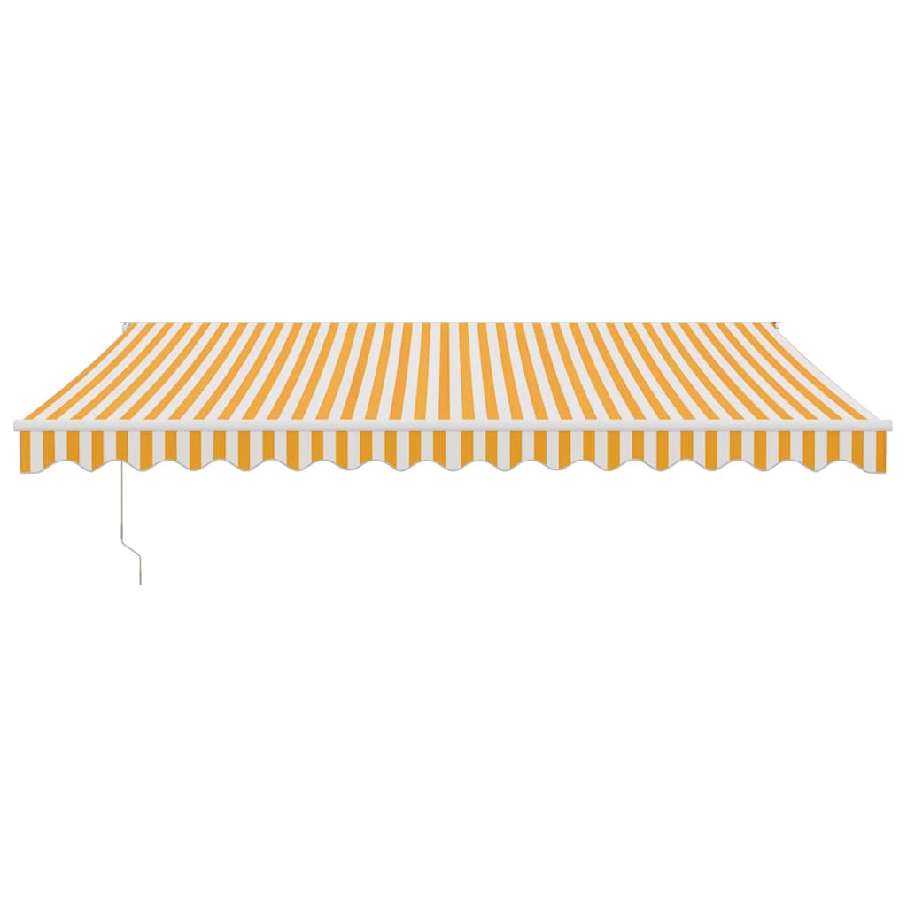 vidaXL Zwijana markiza, żółto-biała, 4x3 m, tkanina i aluminium