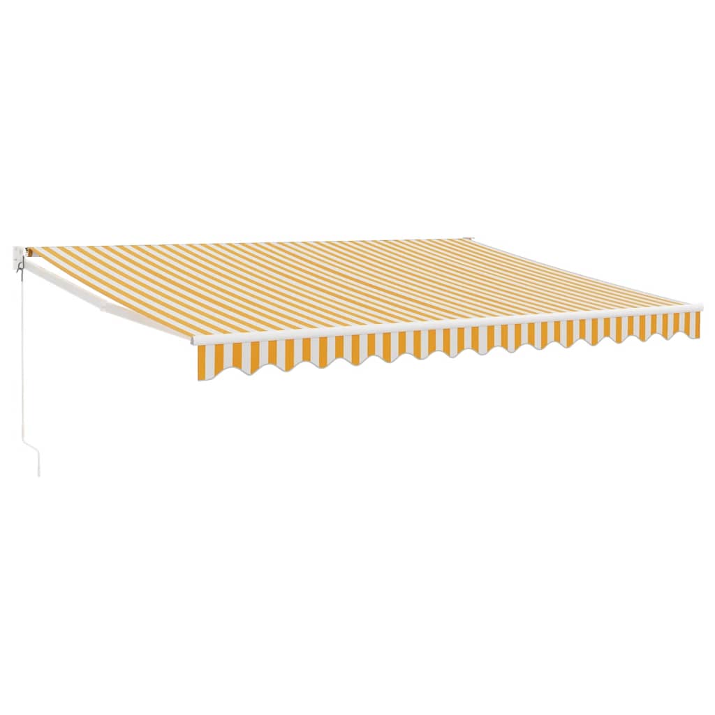 vidaXL Zwijana markiza, żółto-biała, 4,5x3 m, tkanina i aluminium