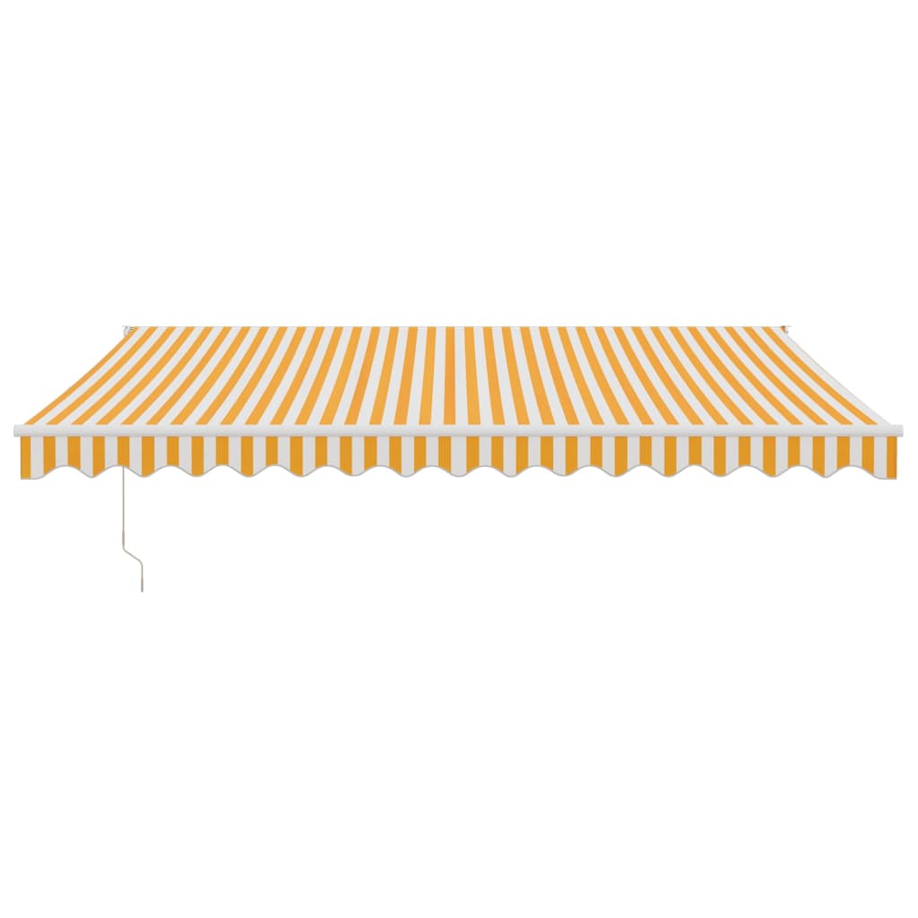 vidaXL Zwijana markiza, żółto-biała, 4,5x3 m, tkanina i aluminium