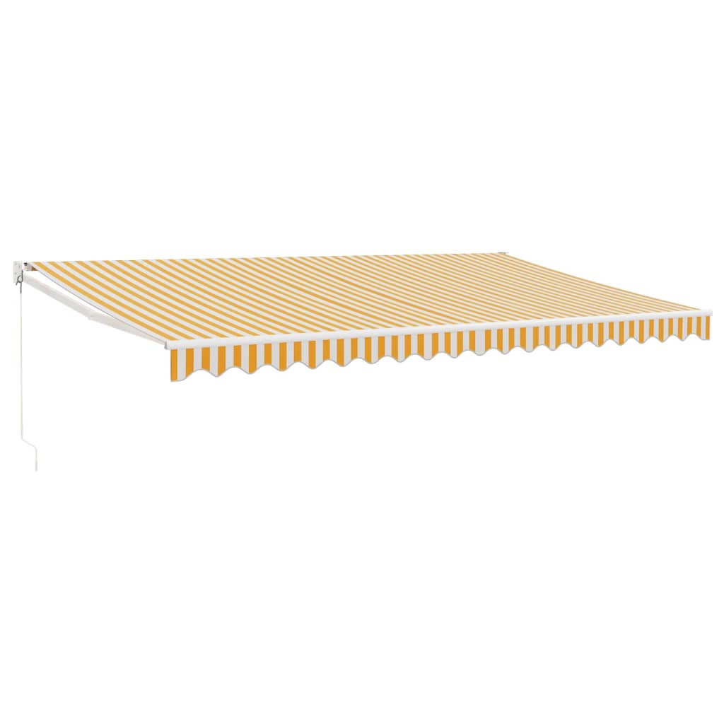 vidaXL Zwijana markiza, żółto-biała, 5x3 m, tkanina i aluminium