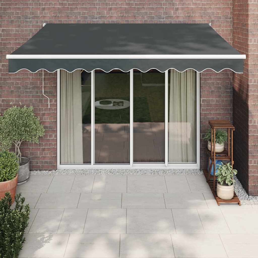vidaXL Zwijana markiza, antracytowa, 3x2,5 m, tkanina i aluminium