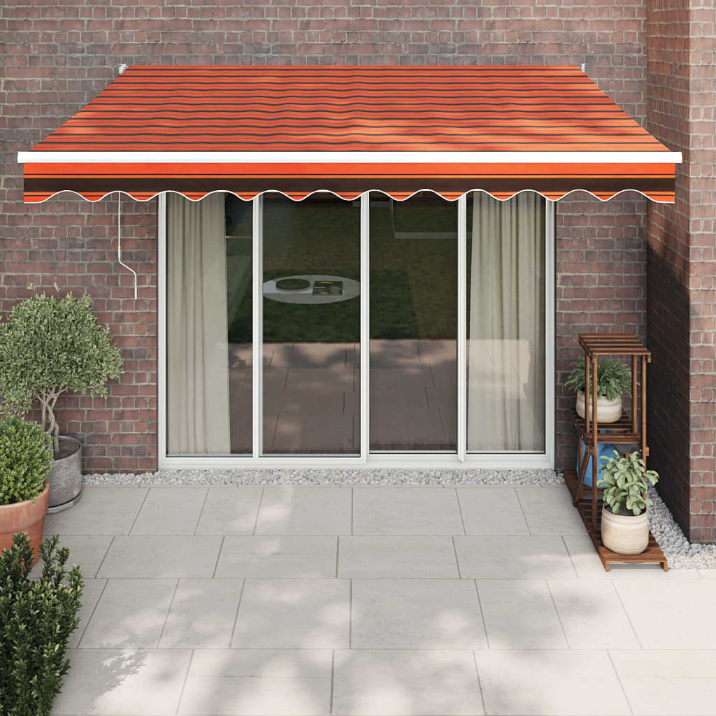 vidaXL Zwijana markiza, pomarańcz i brąz, 3x2,5 m, tkanina i aluminium