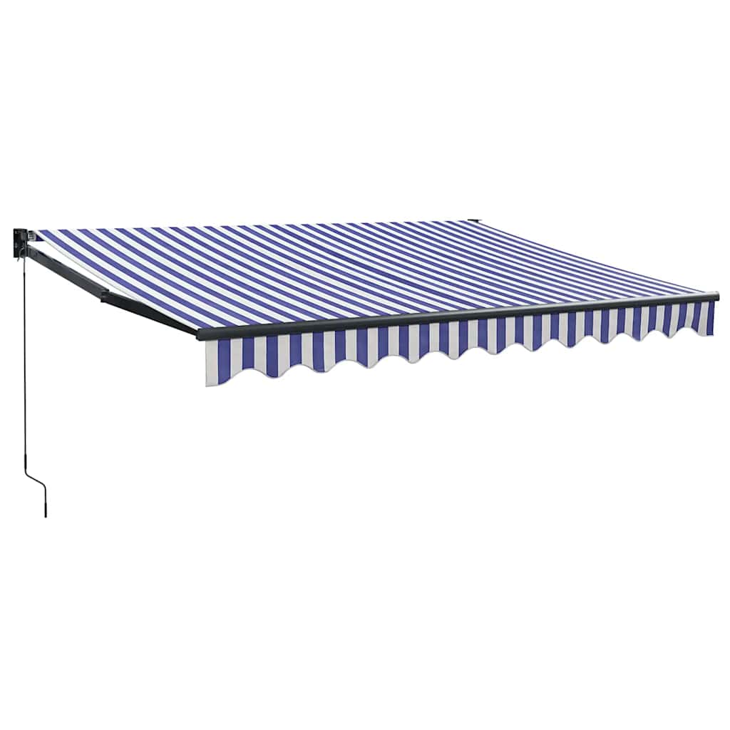 vidaXL Zwijana markiza, niebiesko-biała, 3x2,5 m, tkanina i aluminium