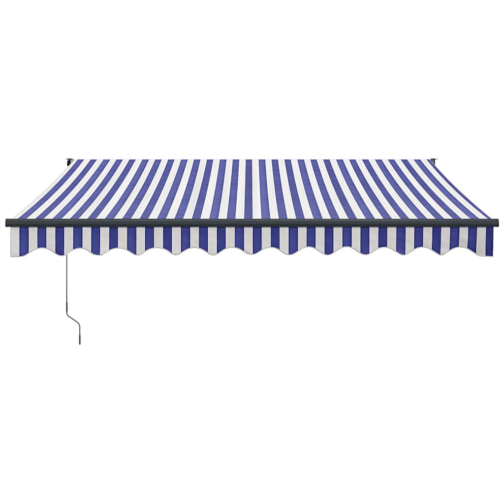 vidaXL Zwijana markiza, niebiesko-biała, 3x2,5 m, tkanina i aluminium
