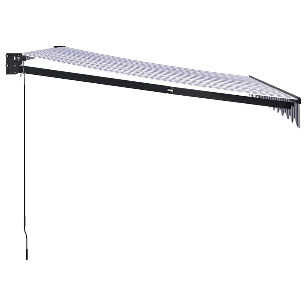 vidaXL Zwijana markiza, niebiesko-biała, 3x2,5 m, tkanina i aluminium