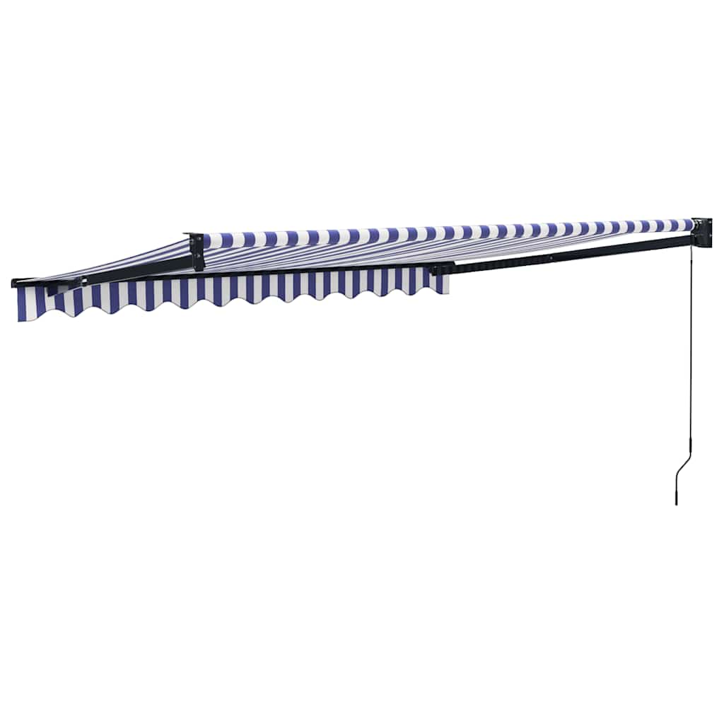 vidaXL Zwijana markiza, niebiesko-biała, 3x2,5 m, tkanina i aluminium