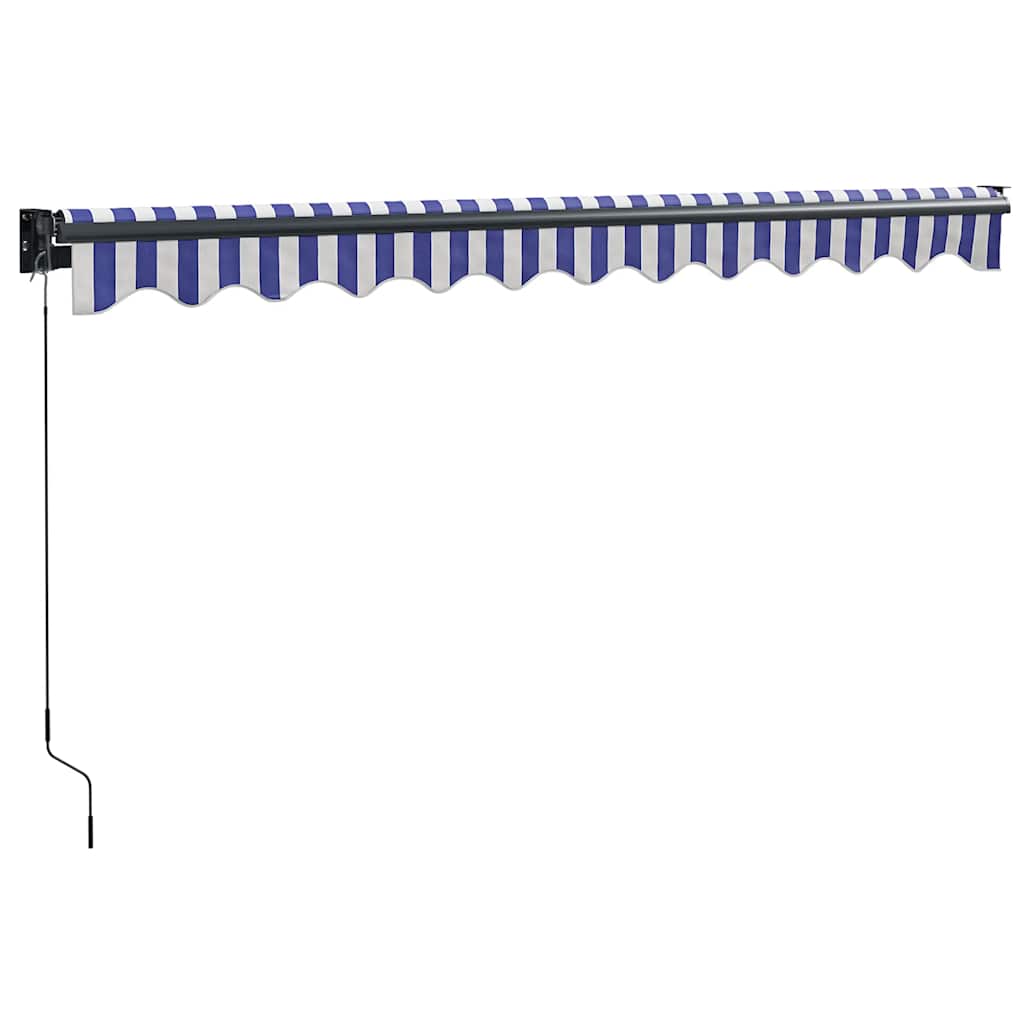 vidaXL Zwijana markiza, niebiesko-biała, 3x2,5 m, tkanina i aluminium