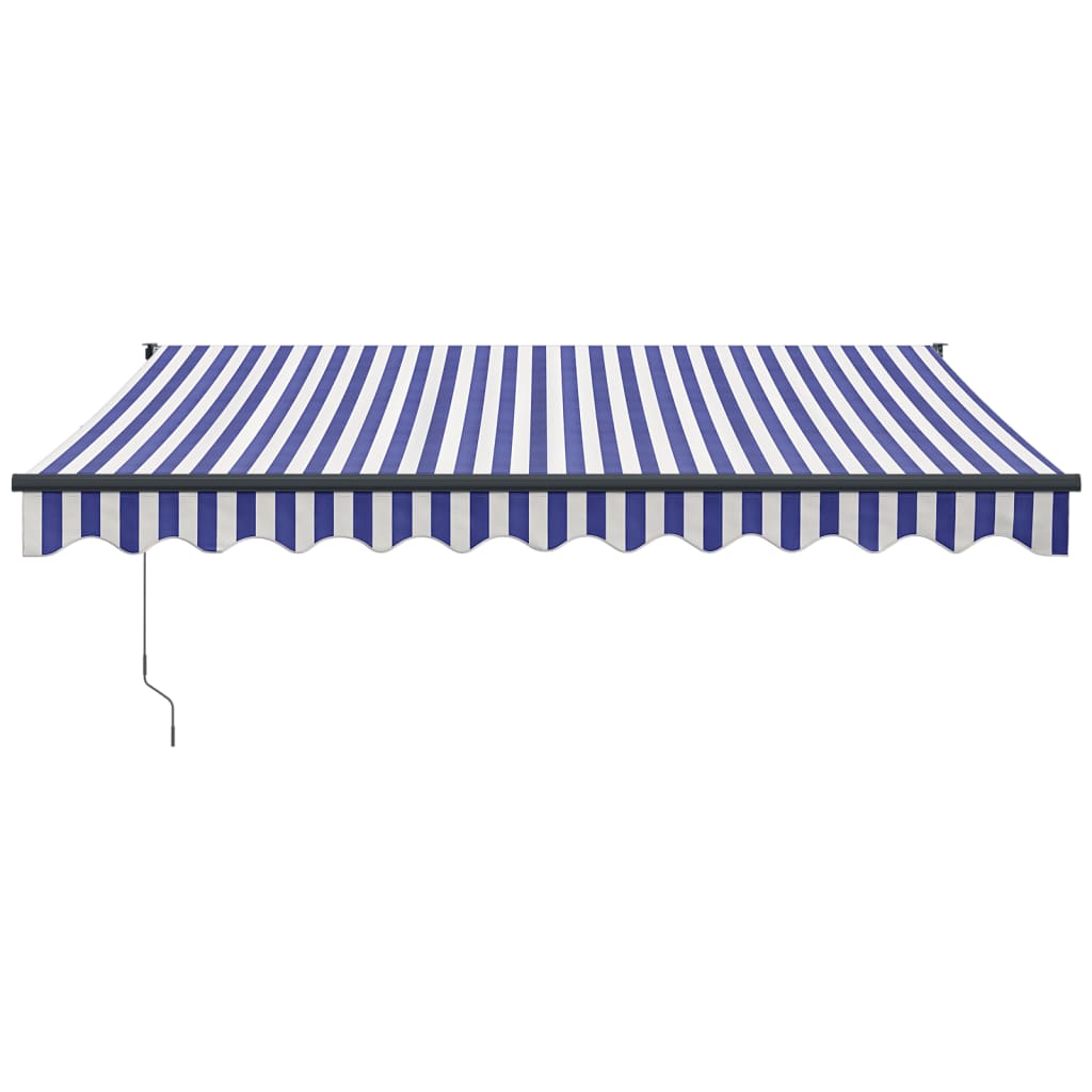 vidaXL Zwijana markiza, niebiesko-biała, 3,5x2,5 m tkanina i aluminium