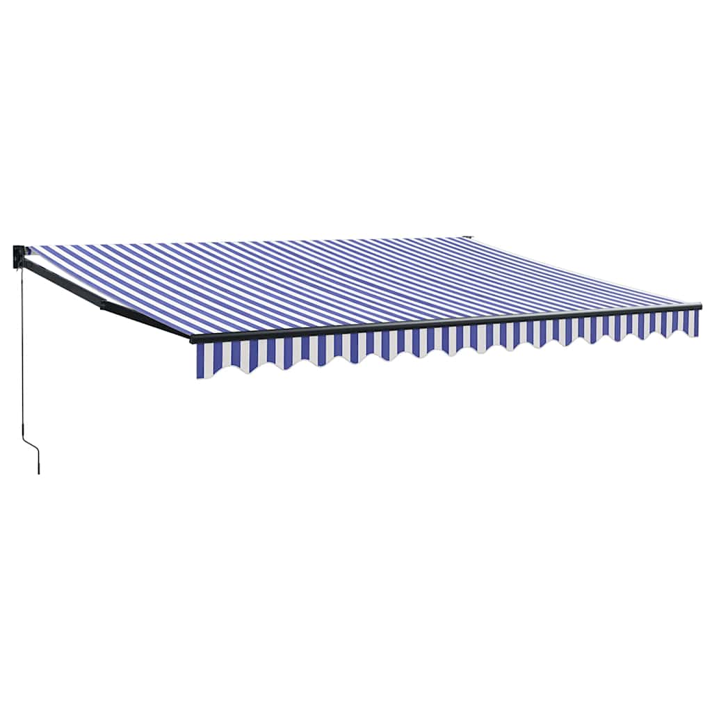 vidaXL Zwijana markiza, niebiesko-biała, 4,5x3 m, tkanina i aluminium