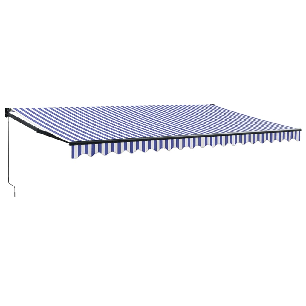 vidaXL Zwijana markiza, niebiesko-biała, 5x3 m, tkanina i aluminium