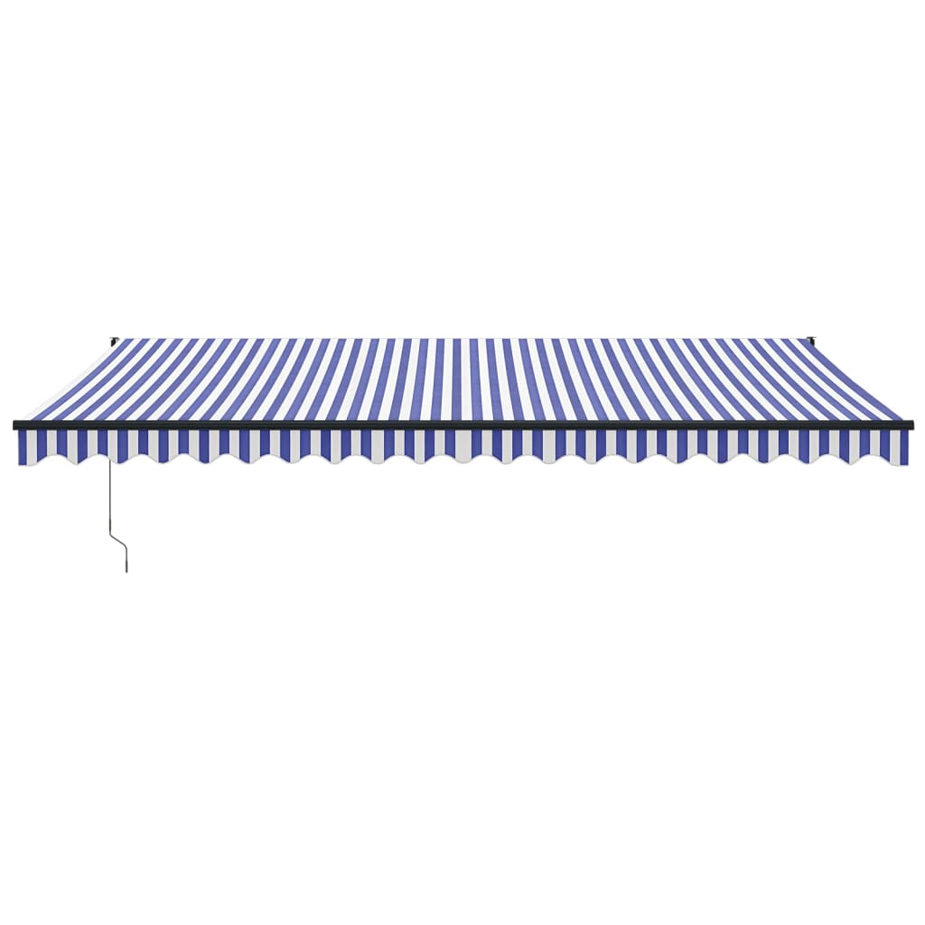 vidaXL Zwijana markiza, niebiesko-biała, 5x3 m, tkanina i aluminium