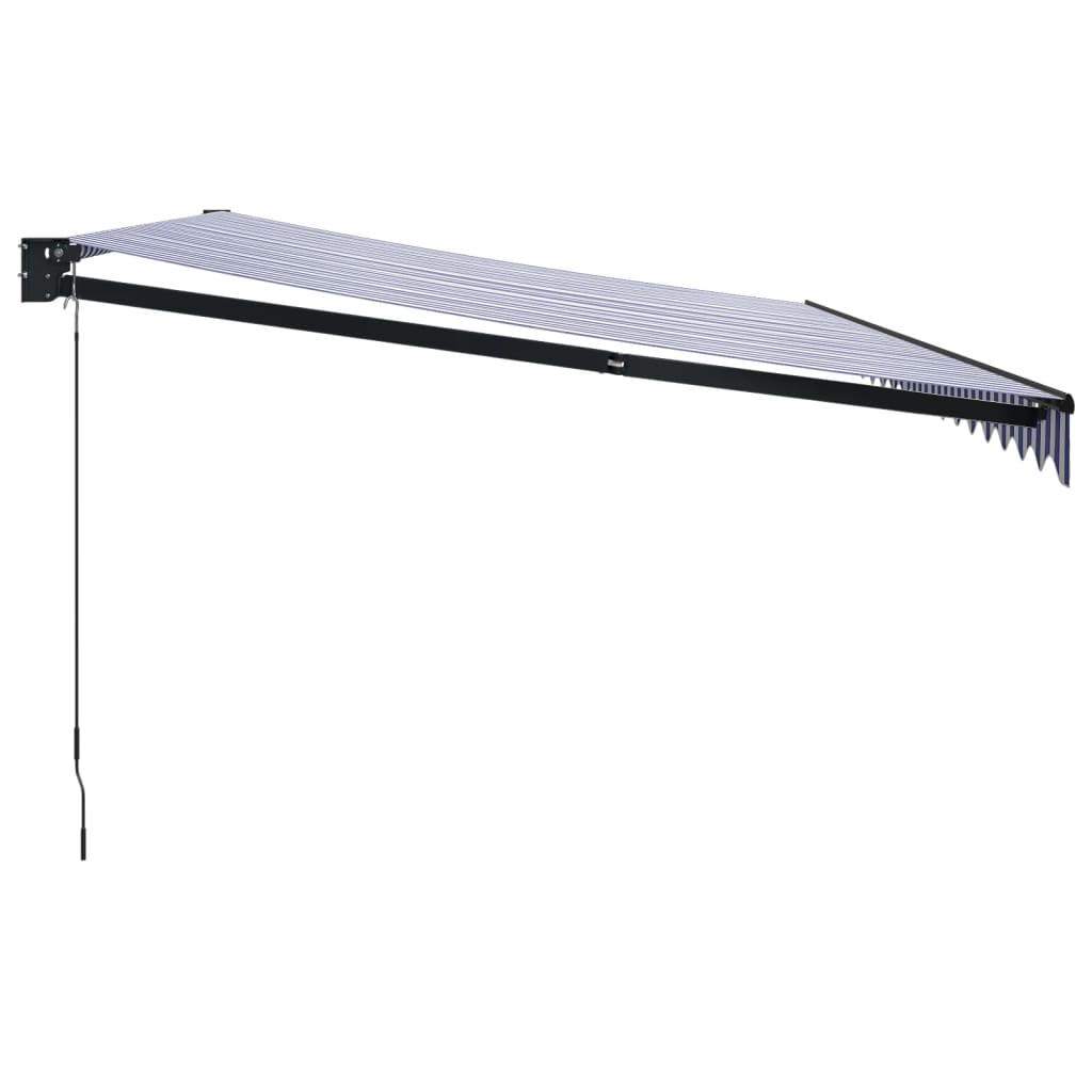 vidaXL Zwijana markiza, niebiesko-biała, 5x3 m, tkanina i aluminium