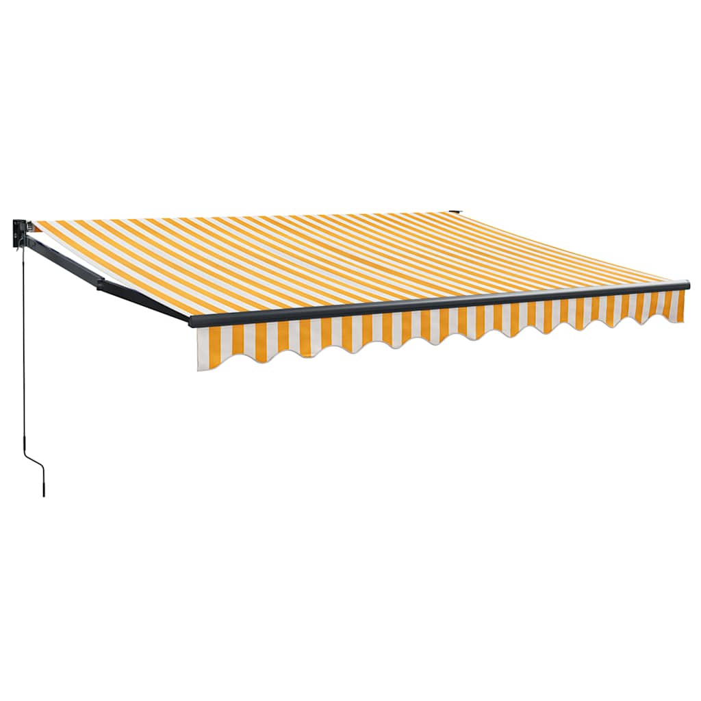 vidaXL Zwijana markiza, żółto-biała, 3x2,5 m, tkanina i aluminium