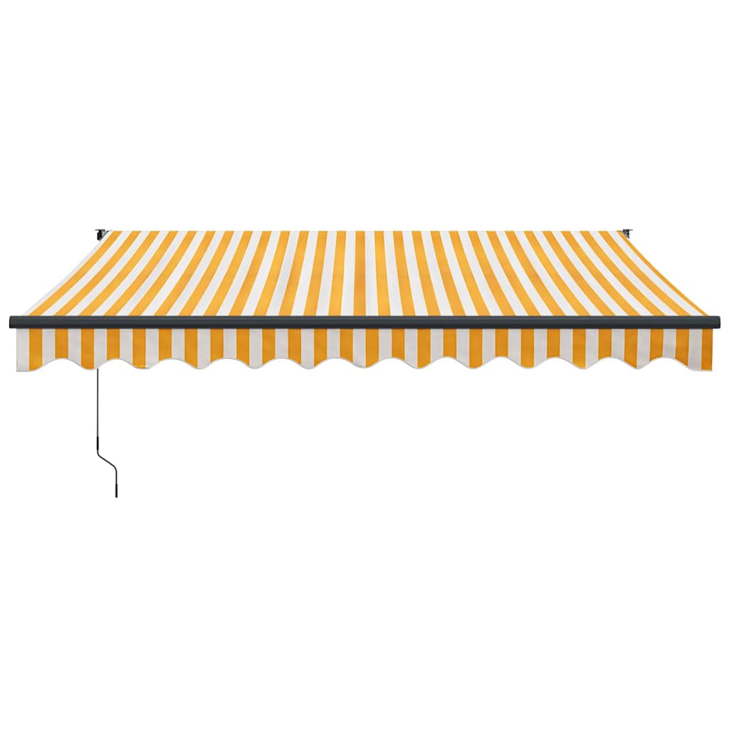vidaXL Zwijana markiza, żółto-biała, 3x2,5 m, tkanina i aluminium
