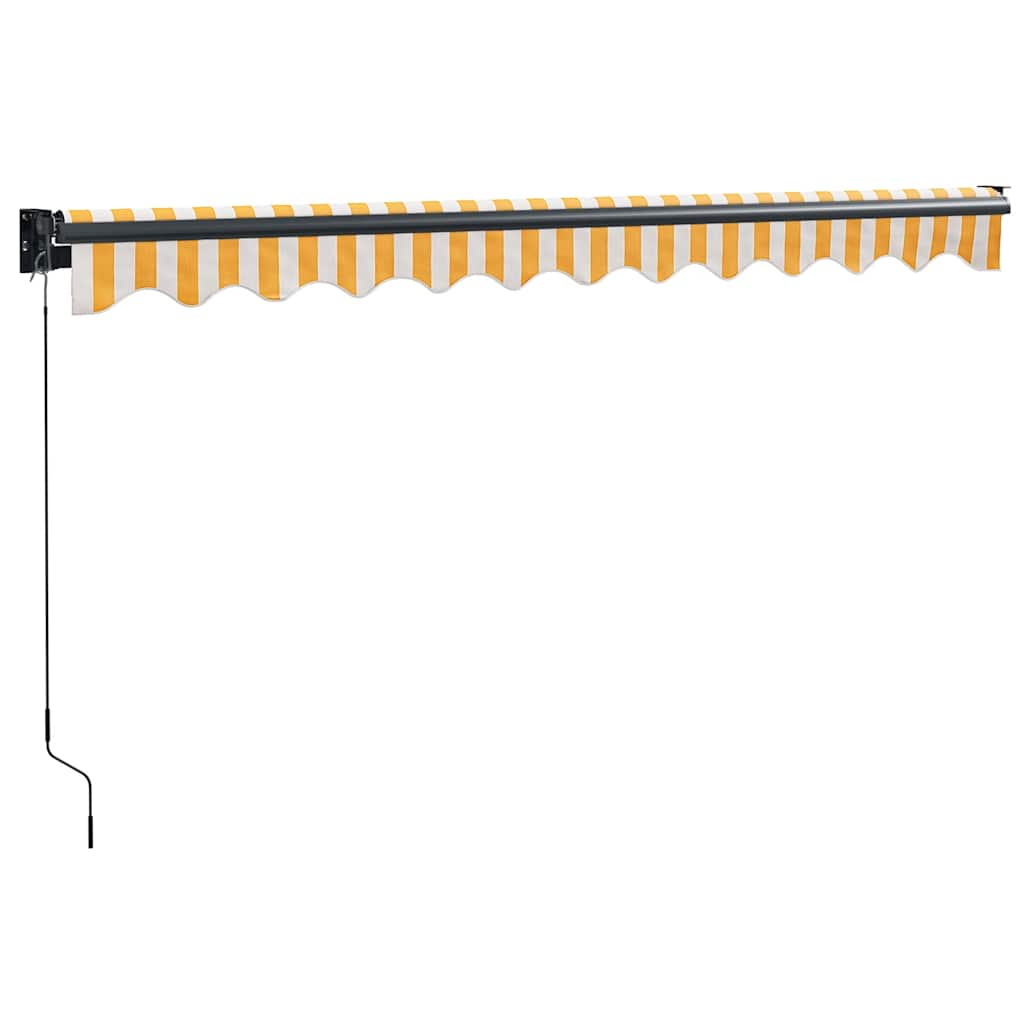 vidaXL Zwijana markiza, żółto-biała, 3x2,5 m, tkanina i aluminium