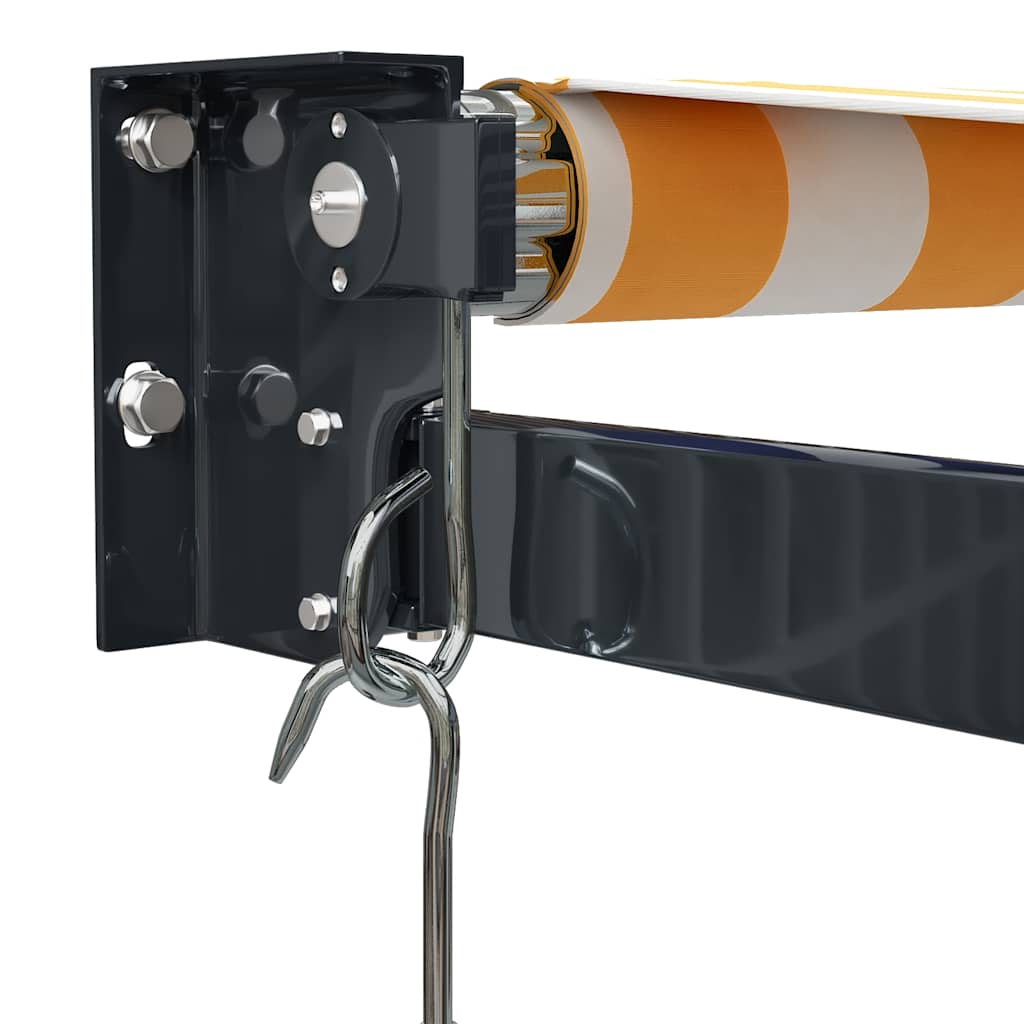 vidaXL Zwijana markiza, żółto-biała, 3x2,5 m, tkanina i aluminium