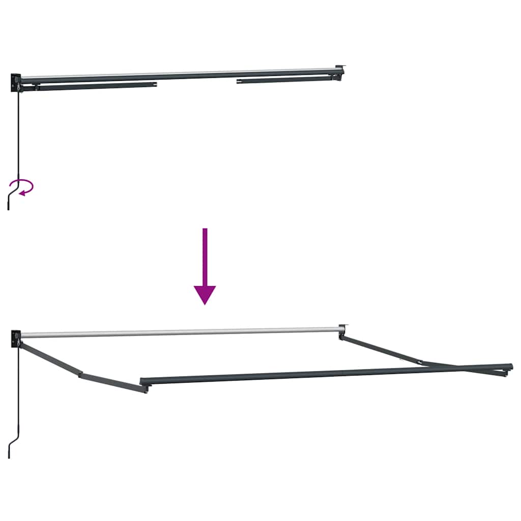 vidaXL Zwijana markiza, pomarańcz i brąz, 3x2,5 m, tkanina i aluminium