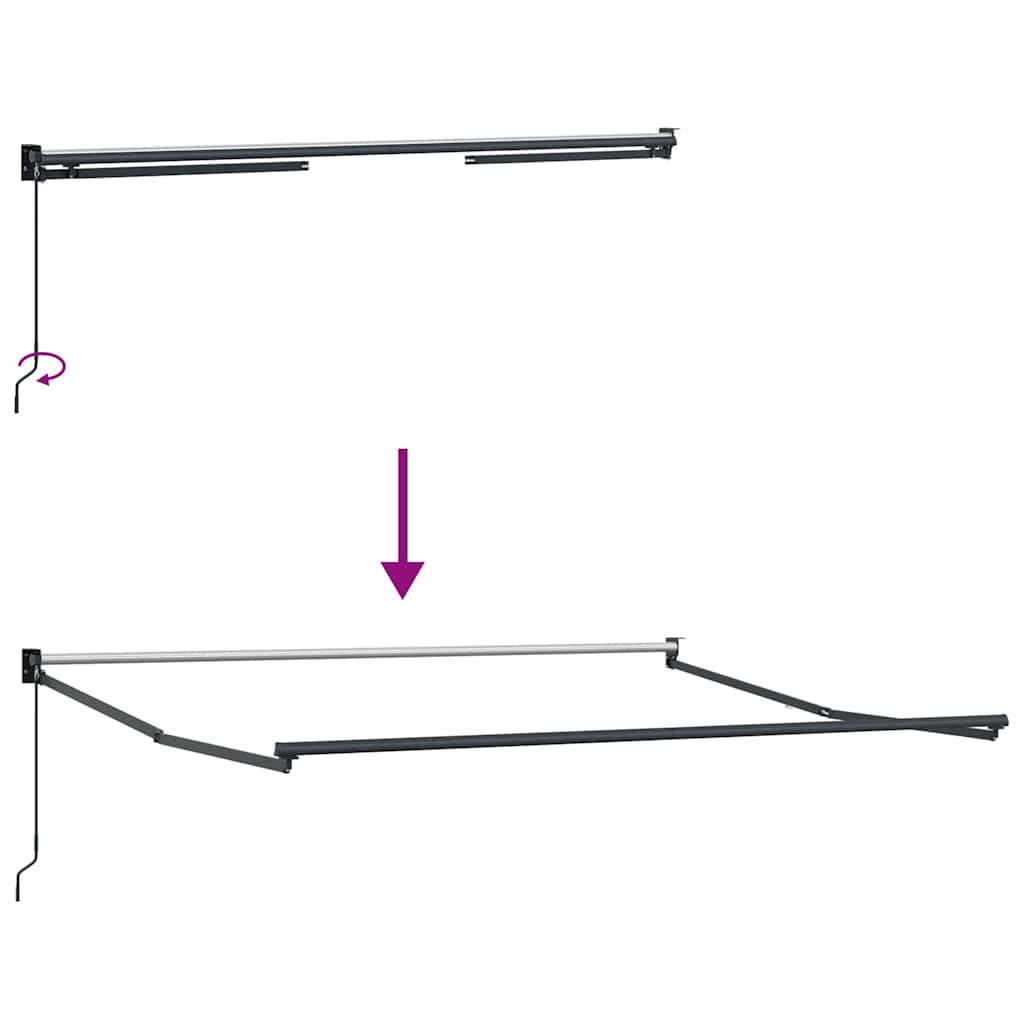 vidaXL Zwijana markiza, pomarańcz i brąz, 3,5x2,5m tkanina i aluminium