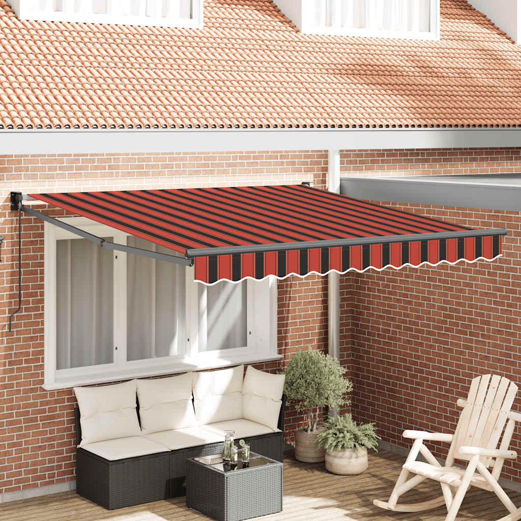 vidaXL Zwijana markiza, pomarańcz i brąz, 3,5x2,5m tkanina i aluminium