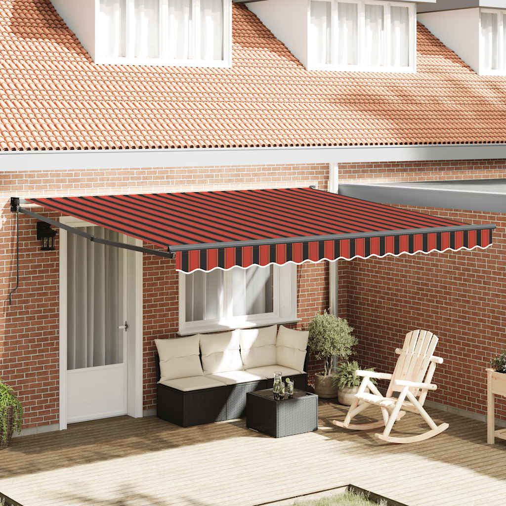 vidaXL Zwijana markiza, pomarańcz i brąz, 4x3 m, tkanina i aluminium