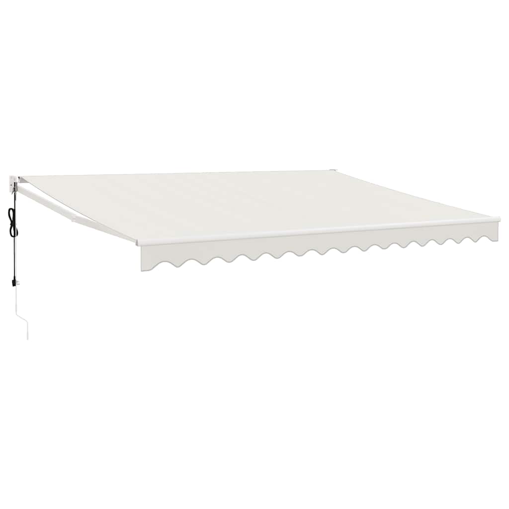vidaXL Zwijana markiza, automatyczna, kremowa, 4x3 m