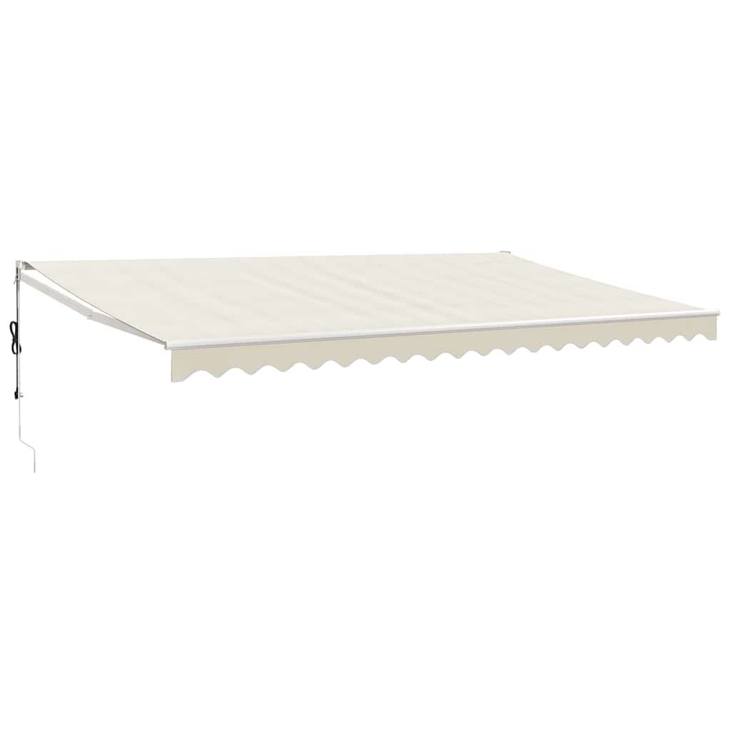 vidaXL Zwijana markiza, automatyczna, kremowa, 5x3 m