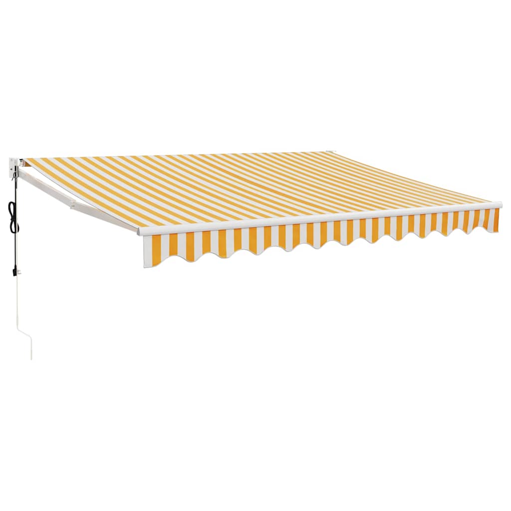 vidaXL Zwijana markiza, automatyczna, żółto-biała, 3x2,5 m