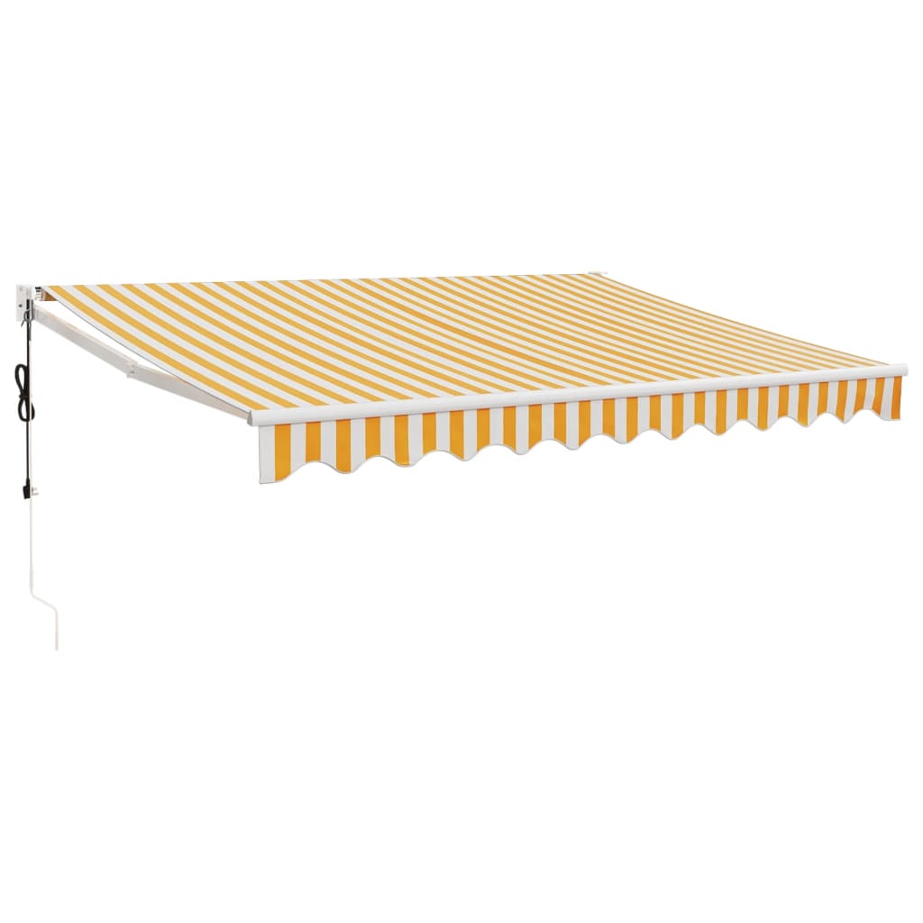 vidaXL Zwijana markiza, automatyczna, żółto-biała, 3,5x2,5 m