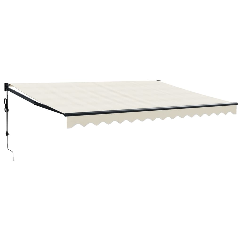 vidaXL Zwijana markiza, automatyczna, kremowa, 4,5x3 m