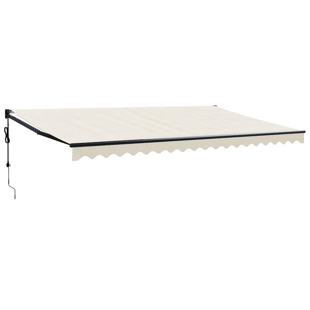 vidaXL Zwijana markiza, automatyczna, kremowa, 5x3 m