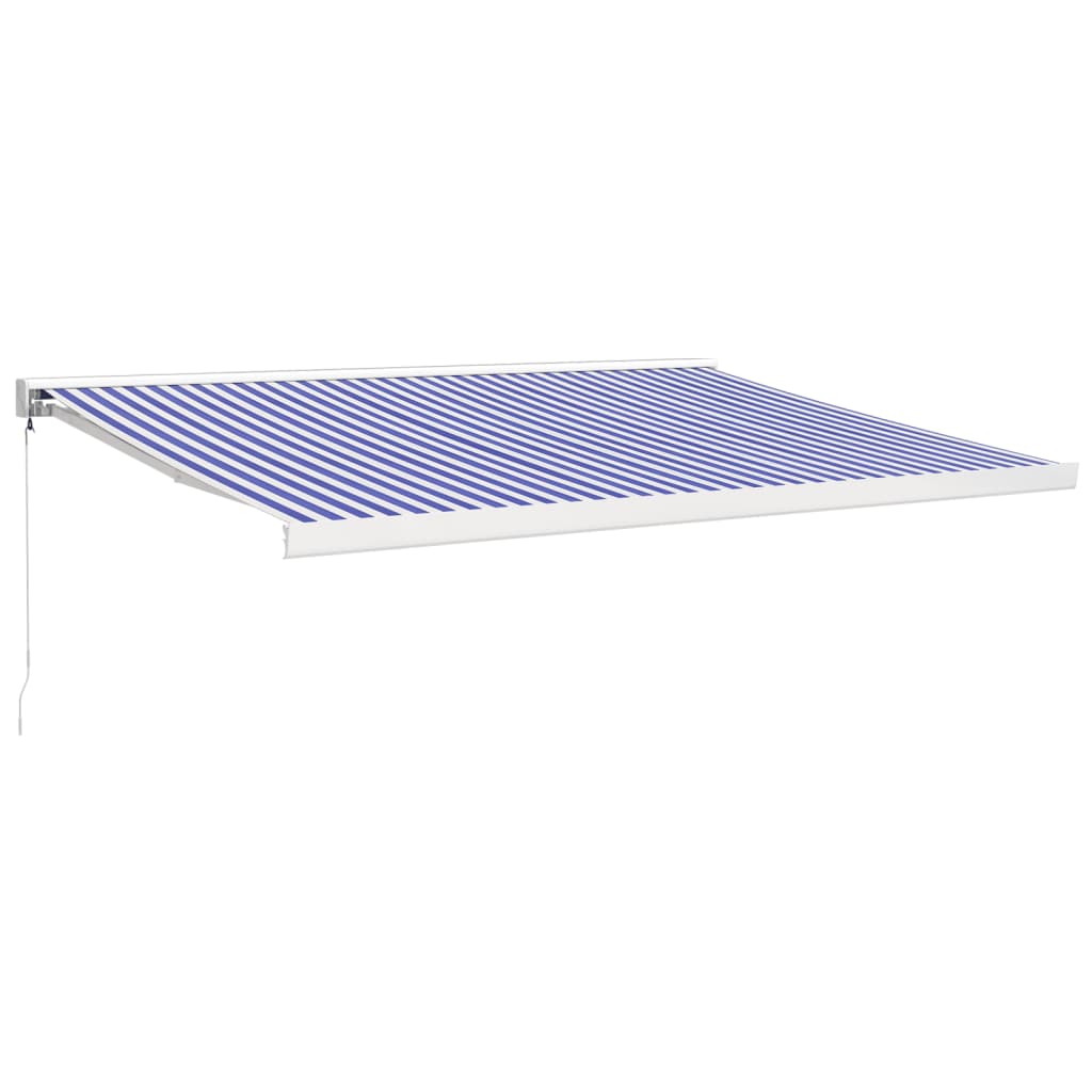 vidaXL Zwijana markiza, niebiesko-biała, 4x3 m, tkanina i aluminium