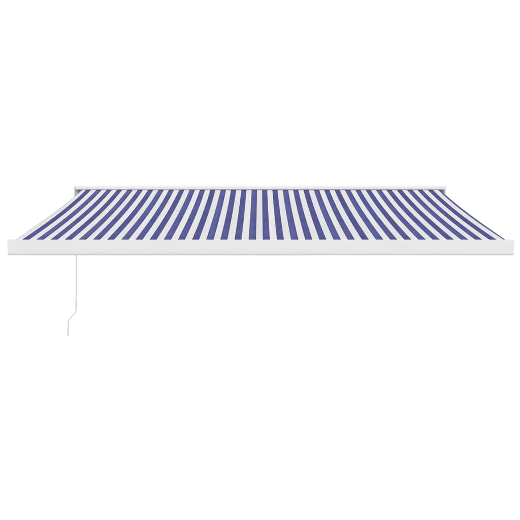 vidaXL Zwijana markiza, niebiesko-biała, 4x3 m, tkanina i aluminium
